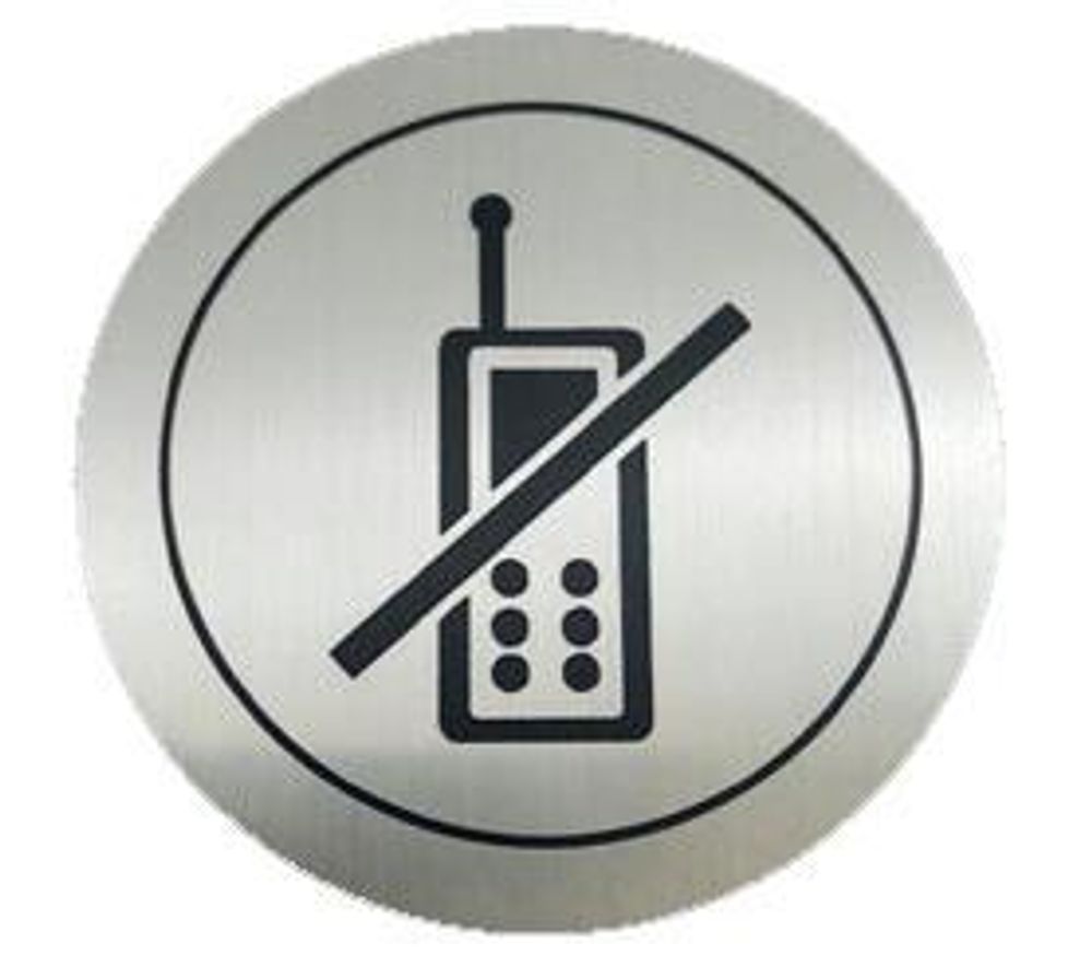 Табличка "Выключите звук телефонов" нерж. сталь NOFER 16733.2.S матовый