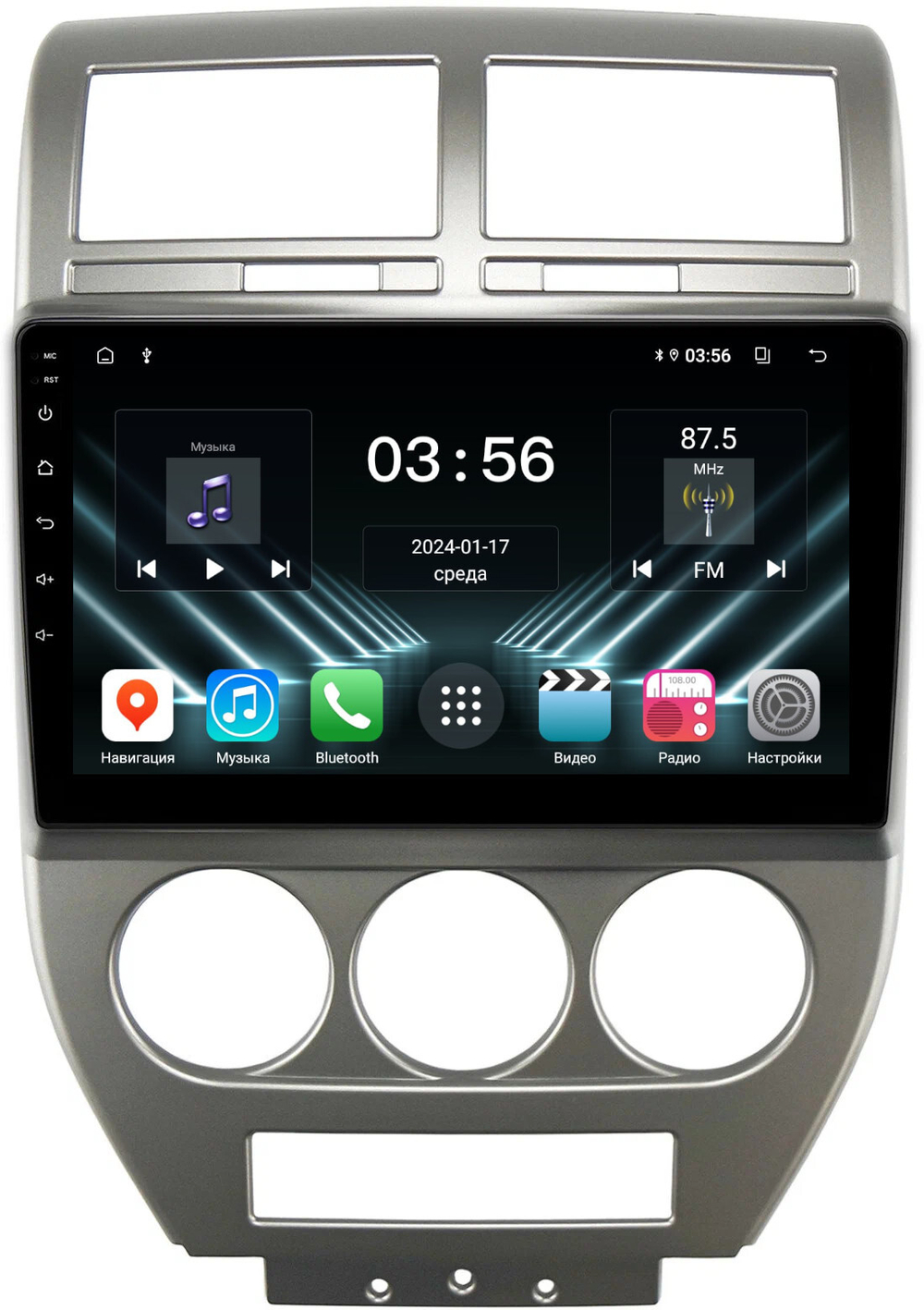 Магнитола для Jeep Compass 2006-2010 - FarCar DX10-9615 монитор 10" IPS на Android 13, 4+64Гб, CarPlay