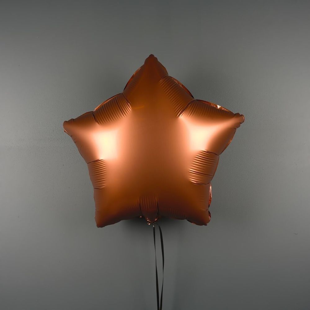 Шар (18''/46 см) Звезда, Шоколад, Сатин, 1 шт.