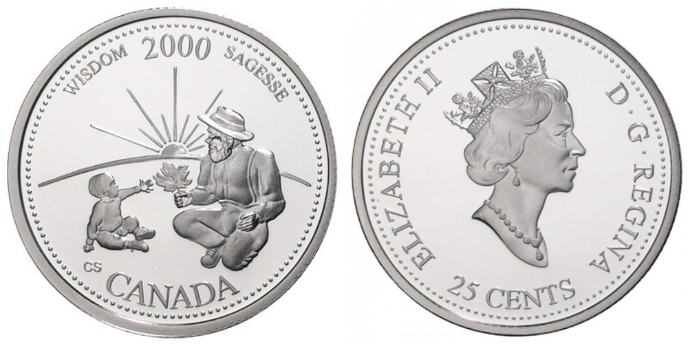 Канада 25 центов, 2000 Мудрость