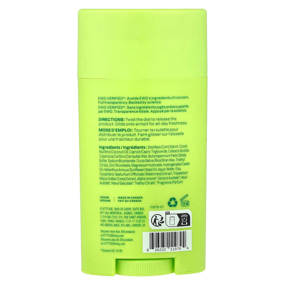 ATTITUDE, Super Leaves™, дезодорант-стик, груша и янтарь, 75 г (2,64 унции)