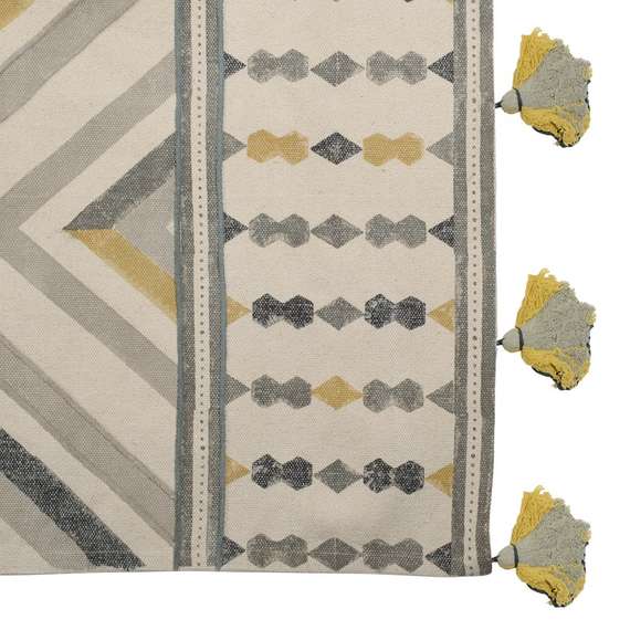 Ковер из хлопка с контрастным узором и кисточками Ethnic 200х300 см