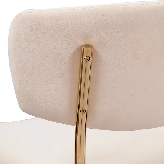 Стул полубарный Elle кремовый с золотыми ножками