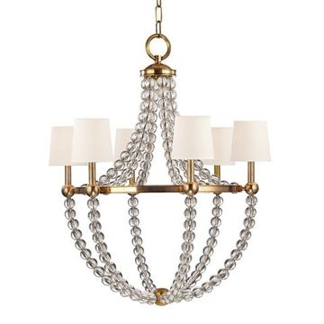 replica light  DANVILLE С 6 АБАЖУРАМИ ИЗ ШЕЛКА ( GOLD )