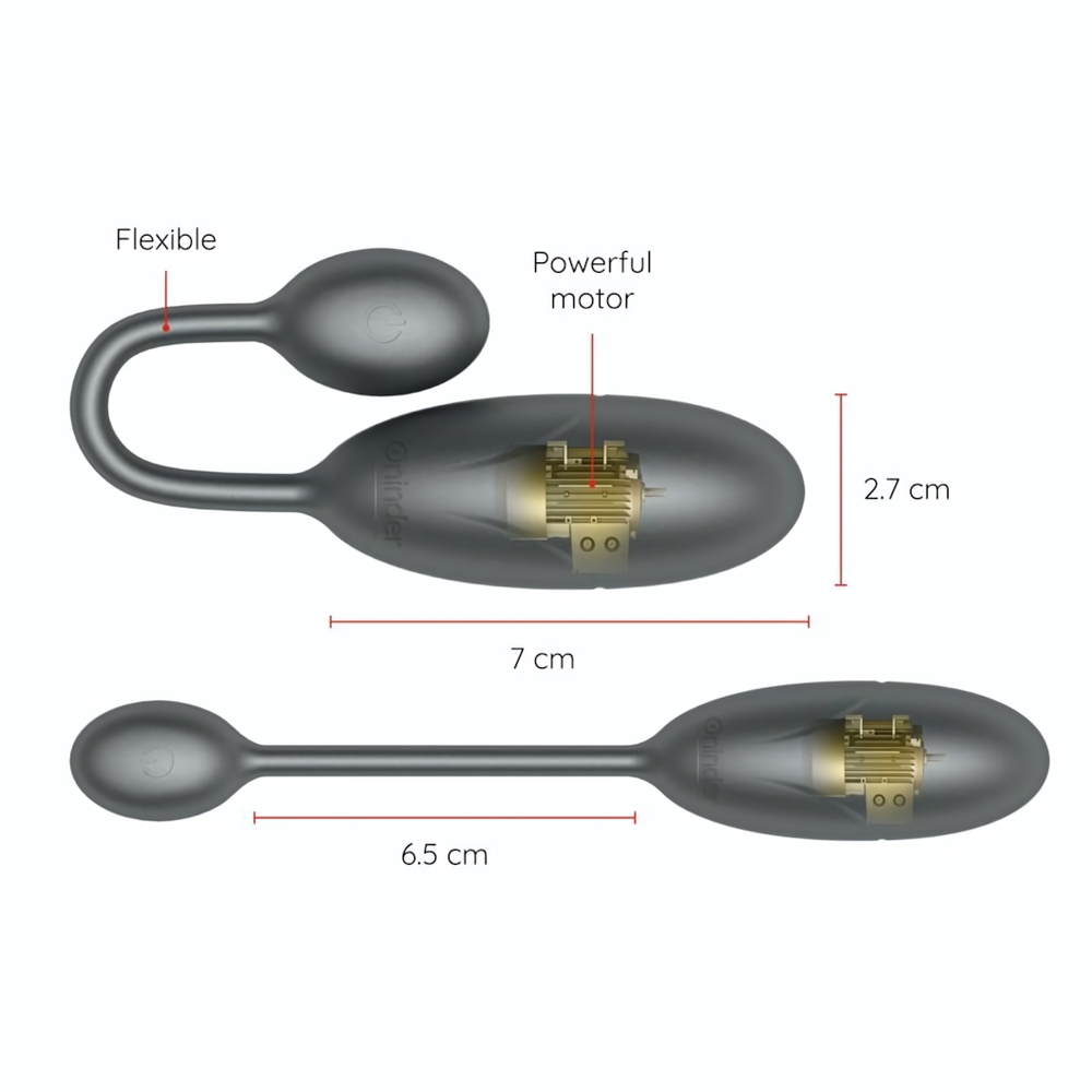 Черное тихое виброяйцо с управлением через приложение (Цвет: черный)