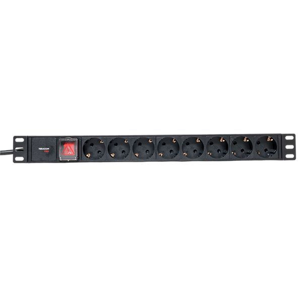 Блок розеток 19", 8 розеток EKF TRP-HPD-LS-16A-8SH-2MSH