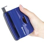 Дырокол металлический BRAUBERG "Universal+", до 20 листов, ассорти (синий/черный), 222525