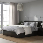 Каркас кровати с 4 ящиками для хранения - IKEA MALM, 200х140 см, черный, МАЛЬМ ИКЕА