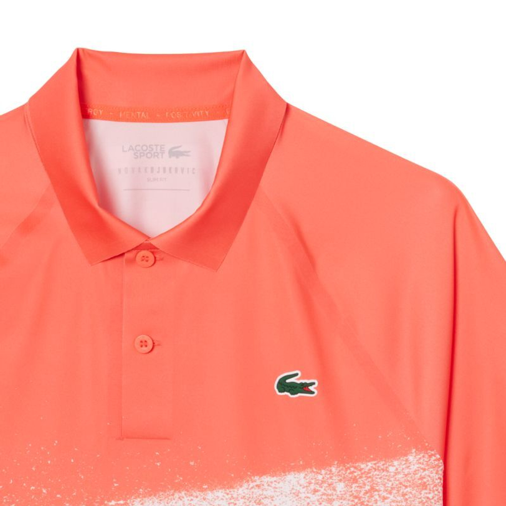 Мужское теннисное поло Lacoste Tennis x Novak Djokovic On Court - Оранжевый