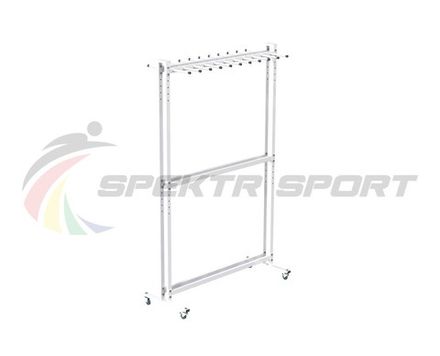 Стеллаж для лыж мобильный + вешалка для палок на 20 пар Стандарт-2М+ 26 пар