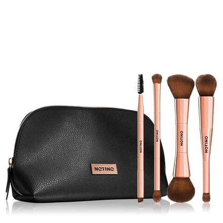 Notino Luxe Collection Double sided brush set with cosmetic bag - Набор кистей с футляром /  1 шт.   / GTIN 3760275386397