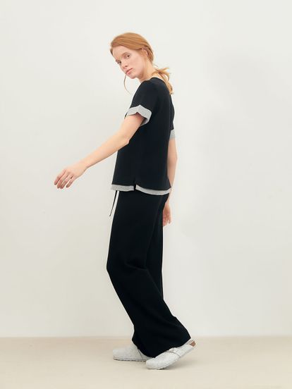 Женские брюки черного цвета из вискозы - фото 3
