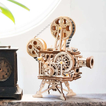 Кинопроектор (ROKR and Robotime and Rolife) - Деревянный конструктор, сборная механическая модель, 3D пазл, автономный, рабочий, для просмотра ретро-пленок