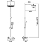 Душевая система Haiba HB24818-7 тропический душ черный