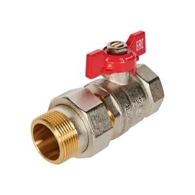 Кран шаровой полнопроходной ROMMER - 1"1/4 (ВР/НР, PN40, ручка-бабочка)