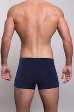 Мужские трусы-боксеры с узором-сеткой (Размер: XXXL) (Цвет: черный)