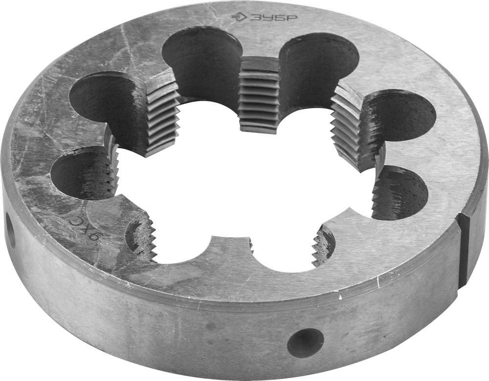 ЗУБР G 3/4″, плашка трубная, сталь 9ХС, круглая ручная