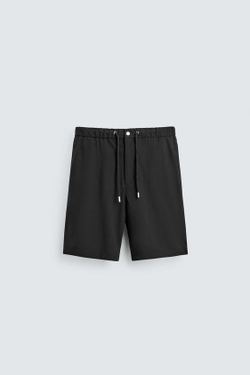 ZARA ТЕХНИЧЕСКИЕ ШОРТЫ RELAXED FIT, ЧЕРНЫЙ