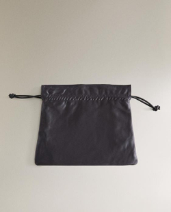 ZARA HOME САТИНОВАЯ СУМКА-КОСМЕТИЧКА БОЛЬШОГО РАЗМЕРА, ТЕМНО-СИНИЙ