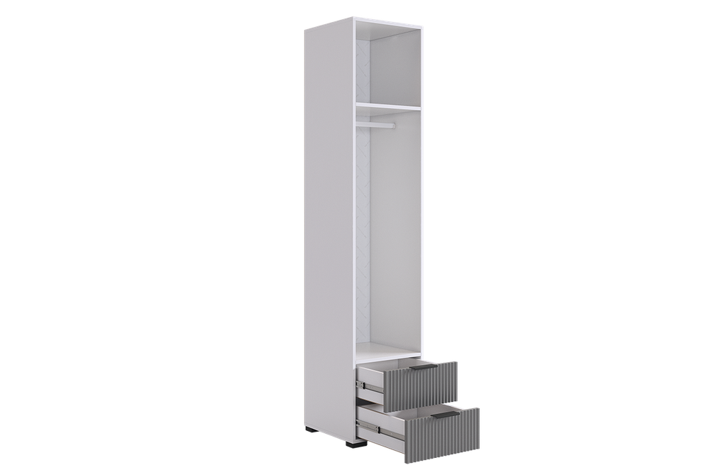 Шкаф однодверный "Зефир" 107.01, (Белое дерево/Серый (эмаль))