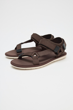 ZARA САНДАЛИИ С ТЕКСТИЛЬНОЙ ЗАСТЕЖКОЙ, КОРИЧНЕВЫЙ