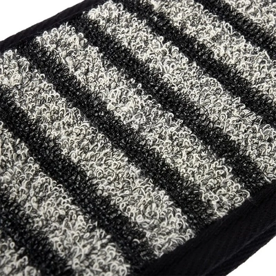 Мочалка «Мужская» лента, 10х60 см (10х74 см с ручками), medium/soft, чёрно-серая, для бани и сауны «Банные штучки»/ 30