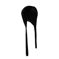 Бархатный чепчик с черным декором