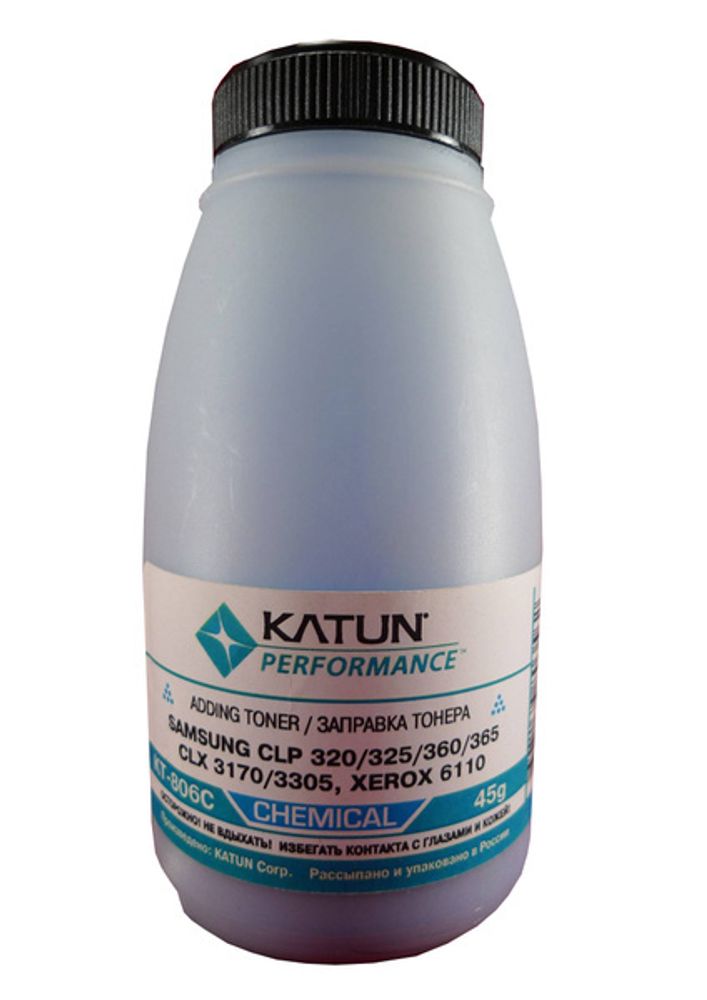 Тонер для SAMSUNG CLP 320/325/360/365, CLX 3170/3305, Xerox 6110 Cyan, химический (45г) (Katun)