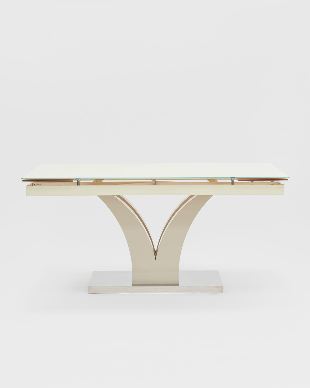 Стол обеденный Верона раскладной 160-220*90 глянцевый бежевый