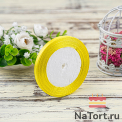 Лента атласная 6 мм(23 метра, цвет №15  желтый)