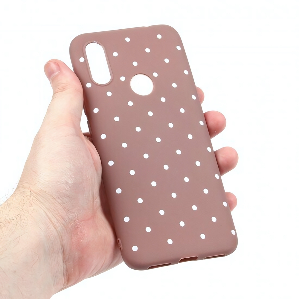 Чехол ТПУ в горошек для Xiaomi Redmi 7, 011374 Черный