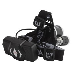 Фонарь налобный светодиодный ЭРА GA-809 аккумуляторный алюминиевый 4 режима трехламповый High Power Headlamp | Налобные фонари