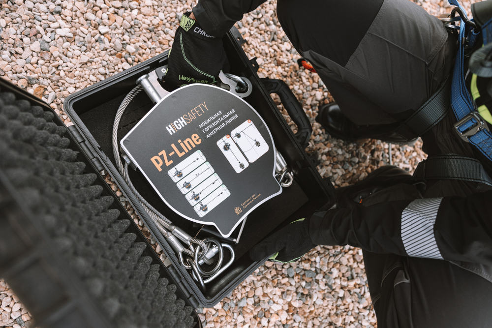 Мобильная горизонтальная анкерная линия, модель Pz-Line (с максимально допустимым одновременным числом пользователей - не более 2