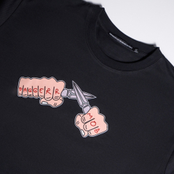 Футболка кулаки Daggerr x MOB, черная, размер XL