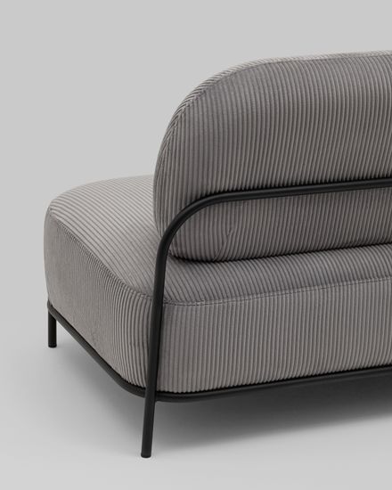 Диван Стоун велюр рельефный светло-серый