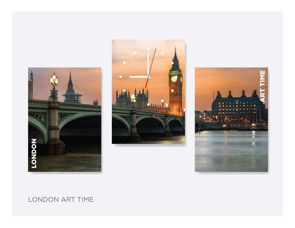 Модульная картина с часами "London art time" Декор для дома, подарок