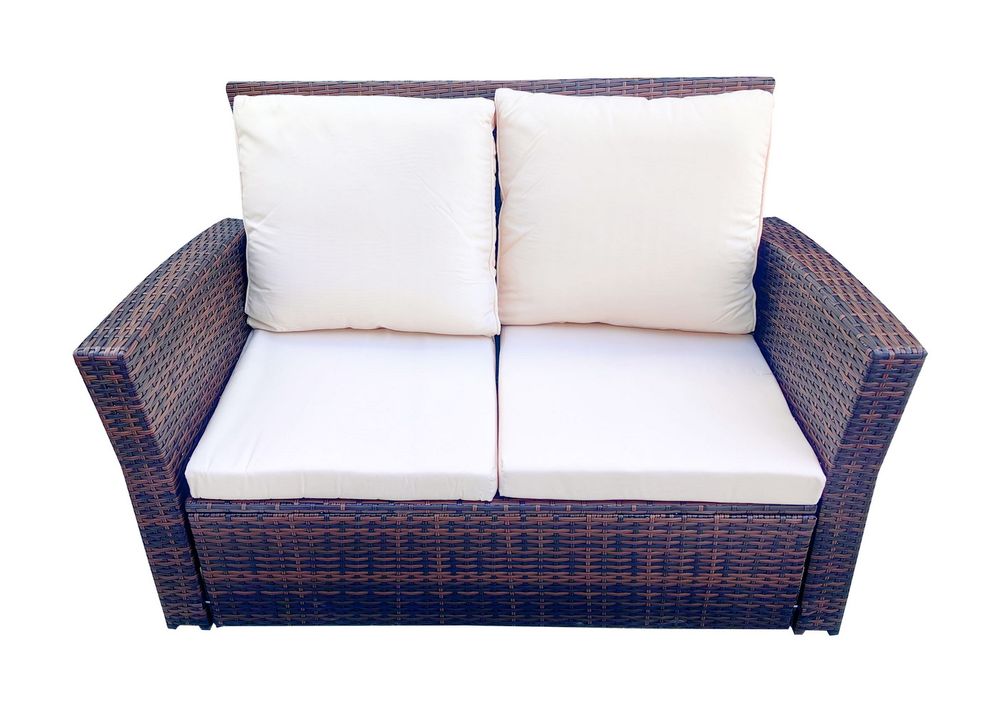 "Портленд" лаунж-зона из искусственного ротанга на 4 персоны, цвет коричневый