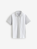 Рубашка трикотажная с коротким рукавом для мальчика Next E45-620, Серый, Белый