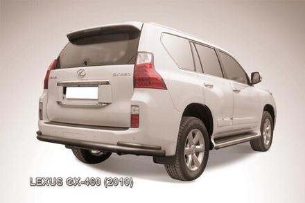 Защита заднего бампера (нержавейка) Lexus GX-460 (2009-2013) d76+d42 (черный)