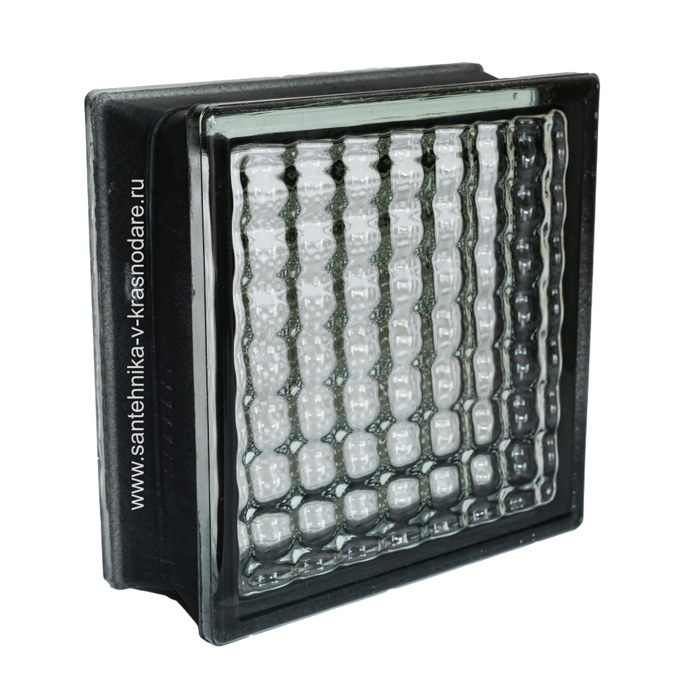 Купить Стеклоблок бесцветный большая сетка черный бриллиант Vitrablok 19х19х8