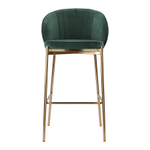 Стул барный coral, велюр, темно-зеленый