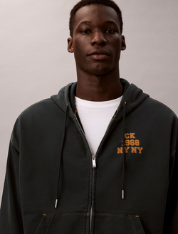 Худи на молнии Calvin Klein Terry Varsity Logo Nurture Navy