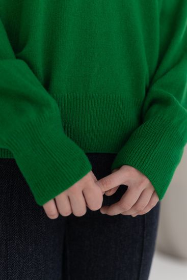 Джемпер Л.Т., 100% шерсть ягнёнка, цвет индийский зелёный.