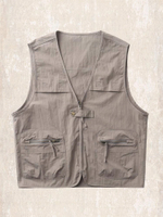 Жилет мужской на молнии от бренда JIELEINUO летний тонкий.