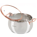 Кастрюля нерж, 5.8 л, крышка стекло, Daniks, Карлин, GS-01332G-24, индукц