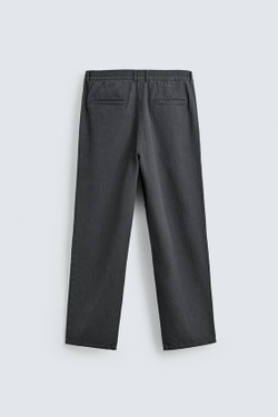 ZARA СВОБОДНЫЕ БРЮКИ STRAIGHT FIT, СТАЛЬНОЙ