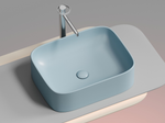 Умывальник чаша накладная прямоугольная (цвет Голубой Матовый) Element 505x380x150мм