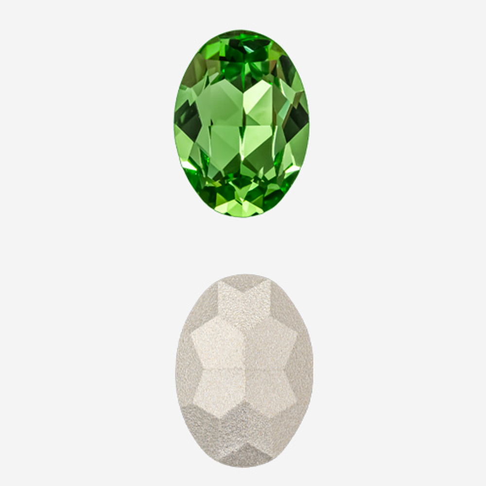 Кристалл Овал (Oval Fancy Stone), оттенок "Peridot", 14*10мм