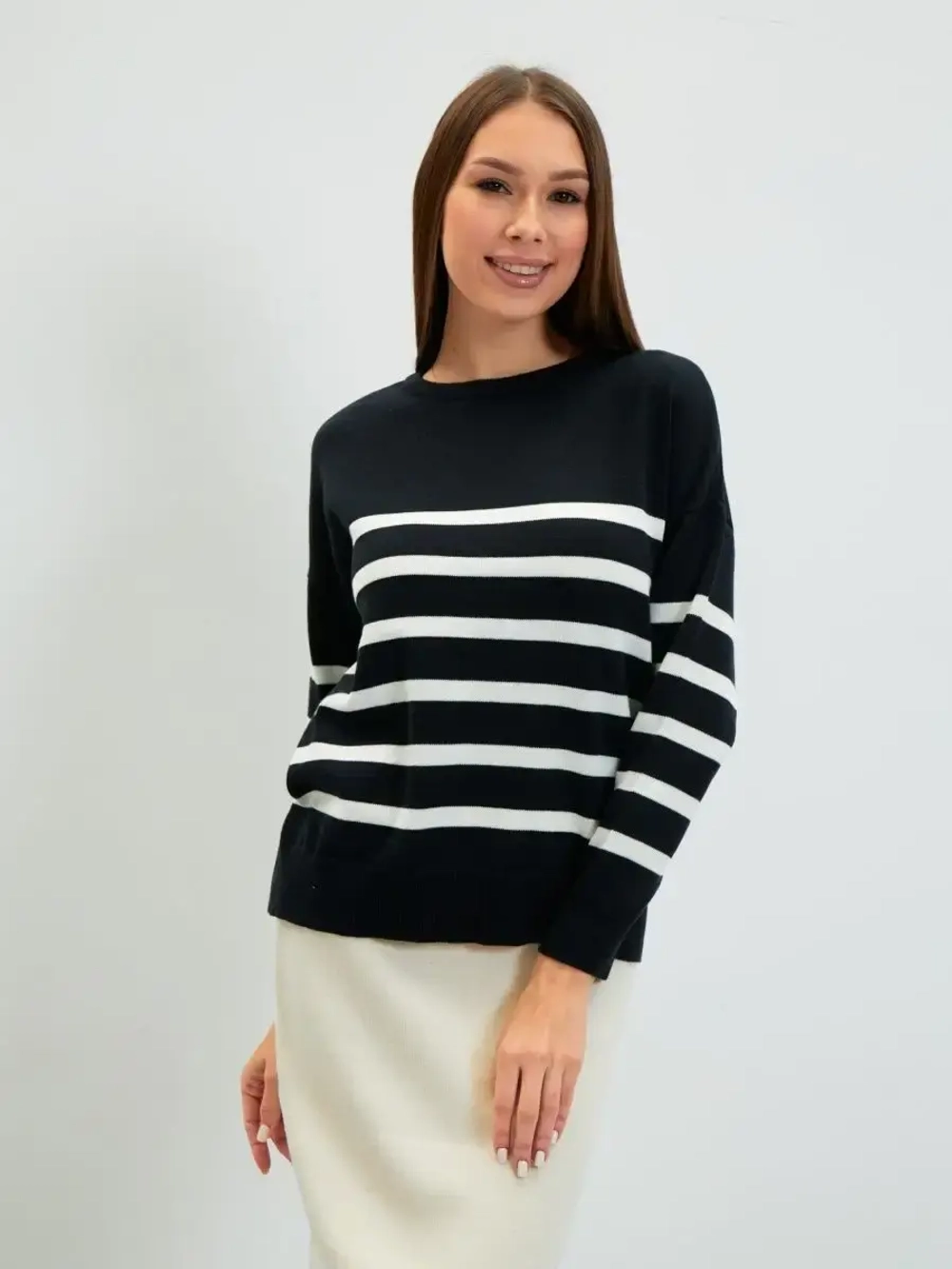 Джемпер в полоску вязаный