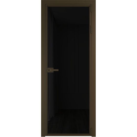 Алюминиевая дверь 1AХ деорэ стекло чёрный триплекс